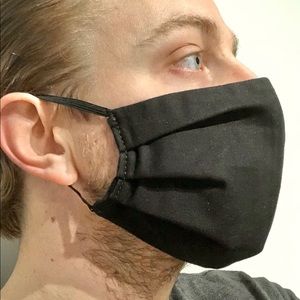 Washable 100% Cotton Black Face Mask Covering